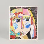 1749 3028 Oljemålning/bl..